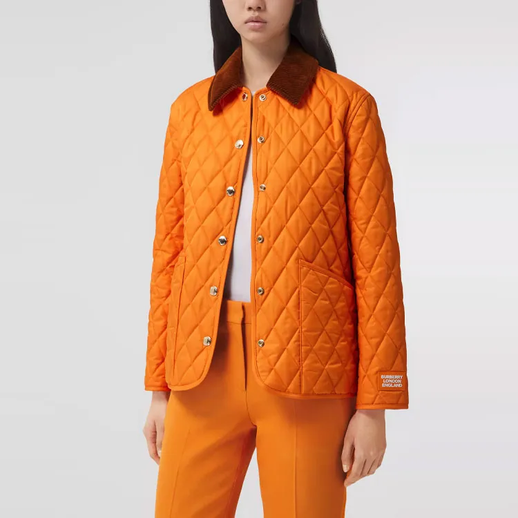 Burberry Puffer Jackets Women's Bright Orange-3