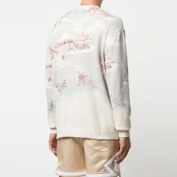 AMIRI Aloha Bleached Cashmere Cardigan Sweater-3