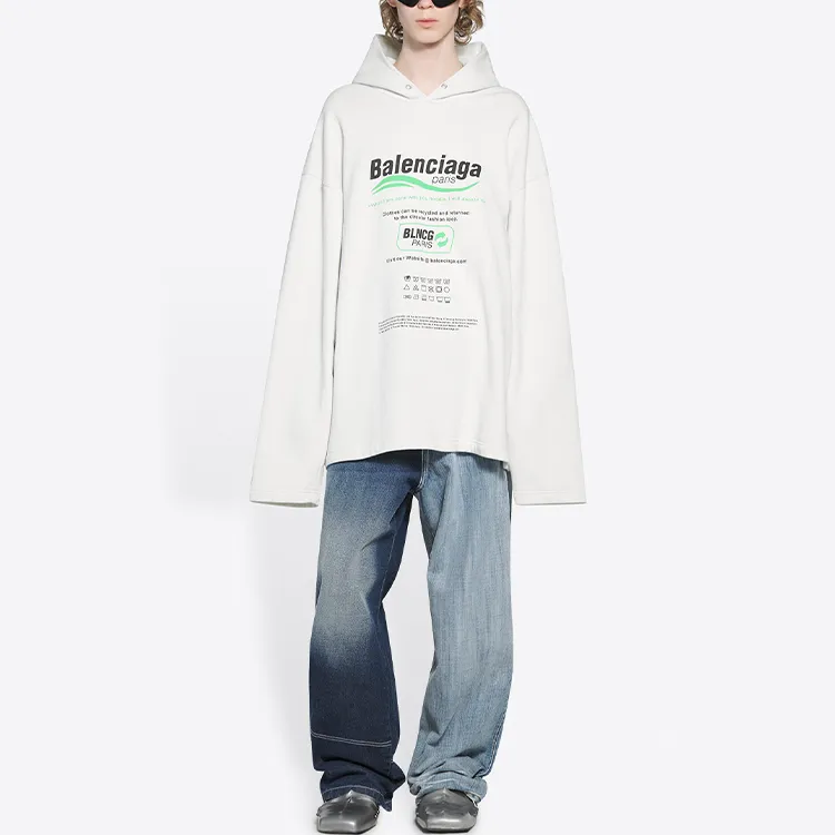 Balenciaga Sweatshirt Loose Fit Style Men's White-5