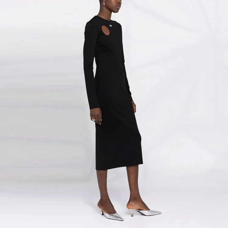 OFF WHITE Meteor Logo Knitted Dress-3