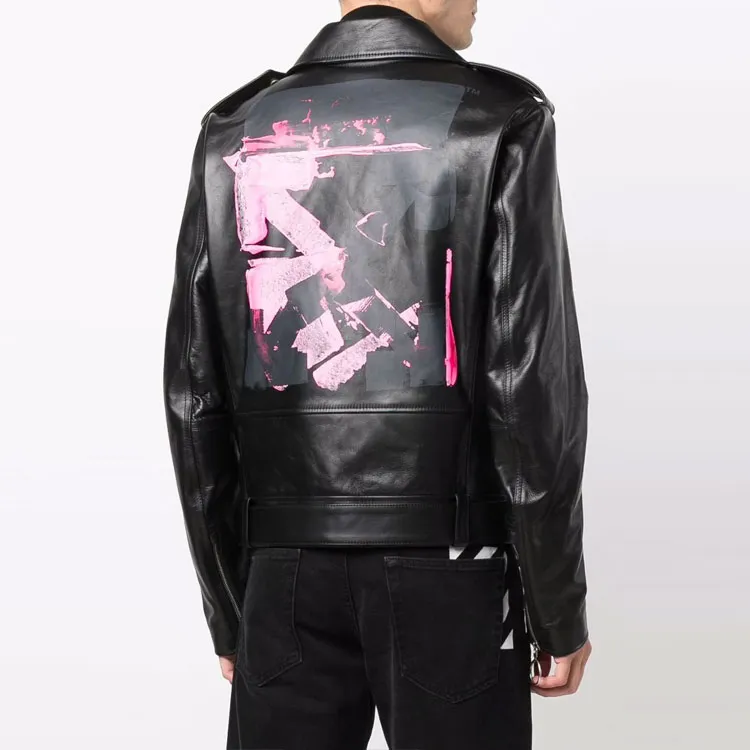 OFF WHITE Graphic print Biker Jacket-3