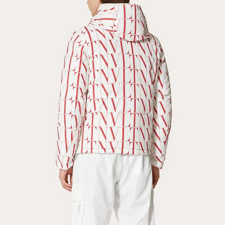 Valentino Letter Hooded Down Jacket Men's White-5