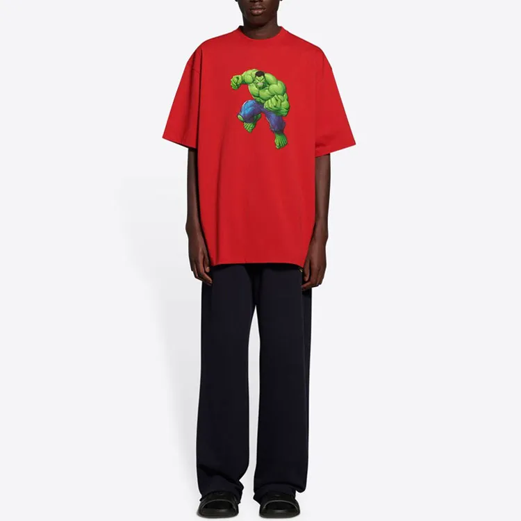 Balenciaga T Shirts Men Rose Red-5