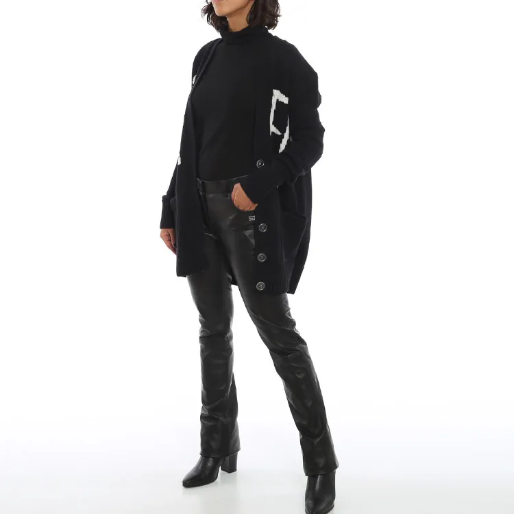 OFF WHITE Graffiti V Neck Cardigan Black-3