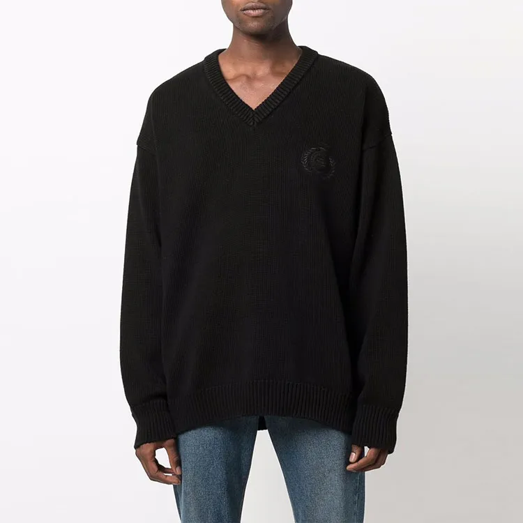 Balenciaga Braided Knit V Neck Sweater-3
