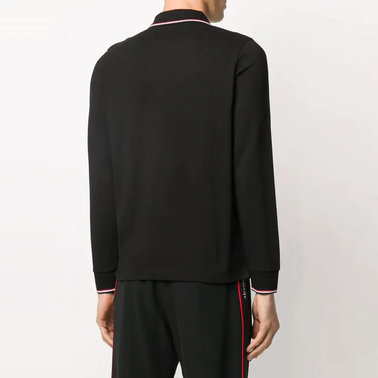 Moncler Logo Patch Long Sleeved Polo Shirt-1