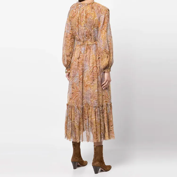 Zimmermann Long-Sleeved Dresses Women's Orange-2