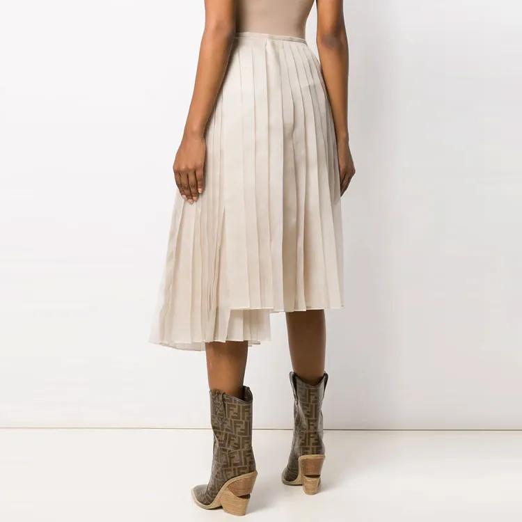 FENDI Asymmetric Hem Pleated Skirt-2