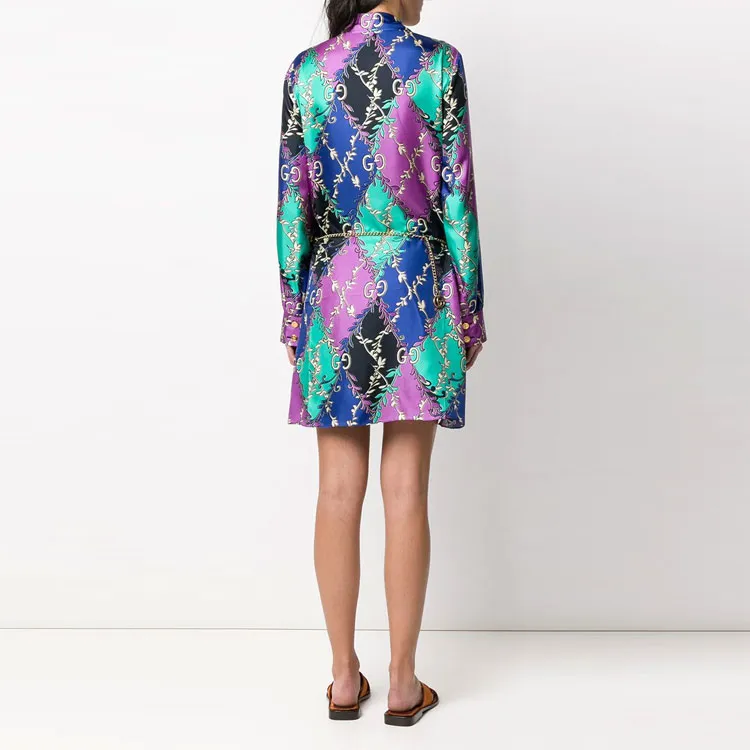 GUCCI FW21 Long Sleeved Dresses Women's Purple-2
