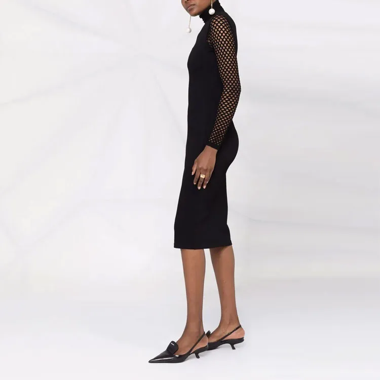 Valentino Long Sleeved Dresses Women's Black-3