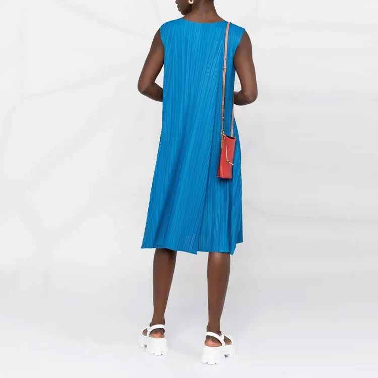PLEATS PLEASE ISSEY MIYAKE Sleeveless Dresses Women's Blue-2