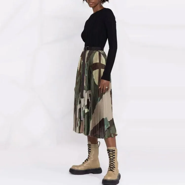 Sacai X Sacai Girls Camo Dress Green-4