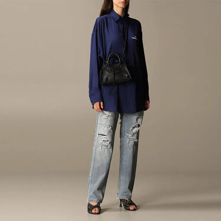 Balenciaga Printed Blouse 'Marine Blue'-1