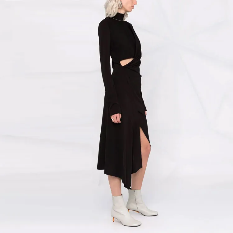 OFF-WHITE FW21 Long-Sleeved Dresses Women's Black-3