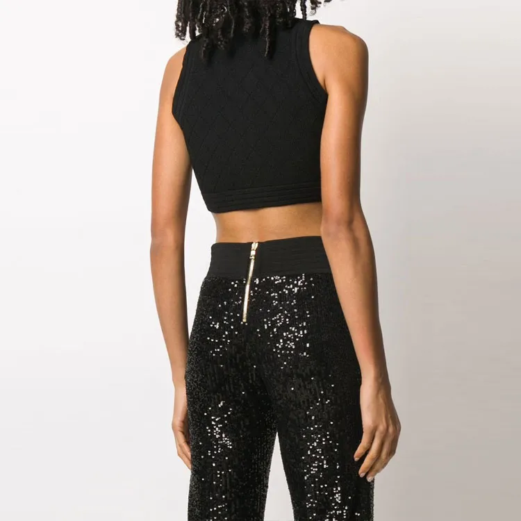 BALMAIN FW21 Crop Top Women's Black-2