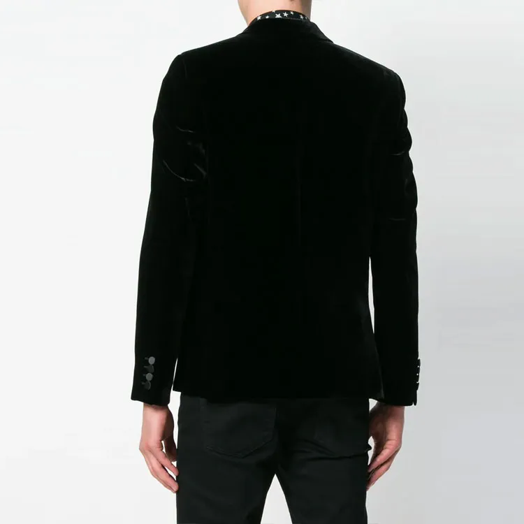 SAINT LAURENT Velvet Long Sleeved Blazer-6