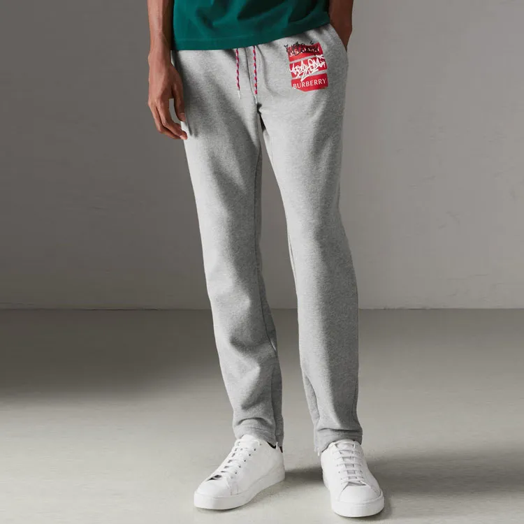 Burberry Knitted Sweatpants Men Gray-2