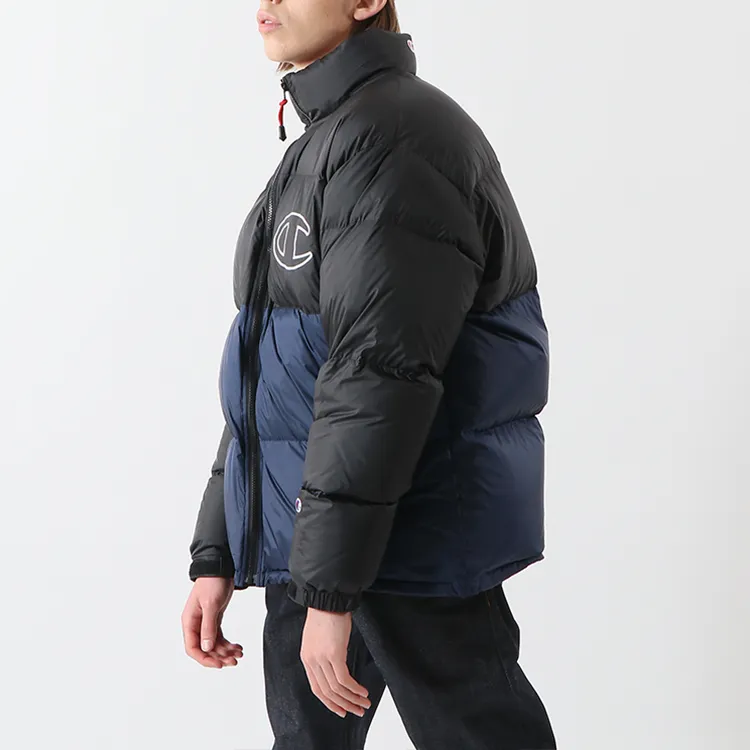 Champion Geometric Pattern Colorblock Stand Collar Thickened Down Jacket Japan Version Unisex-7