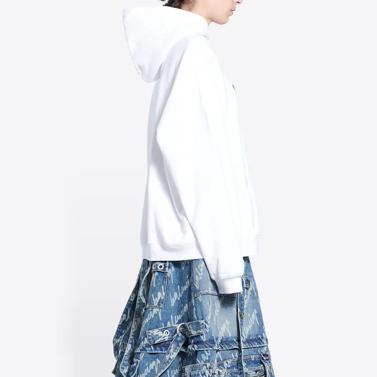 Balenciaga Cities Paris Hoodie Wide Fit 'White'-5