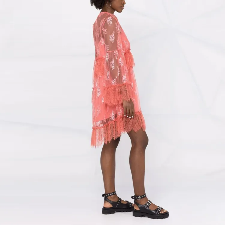 PINKO Long-Sleeved Dresses Women's Orange Pink-3