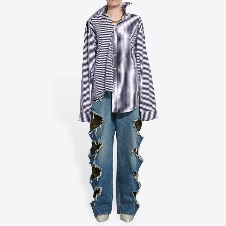 Balenciaga Shirt Women's Dark Blue-4