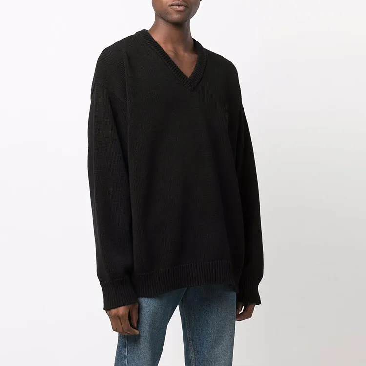 Balenciaga Braided Knit V Neck Sweater-2