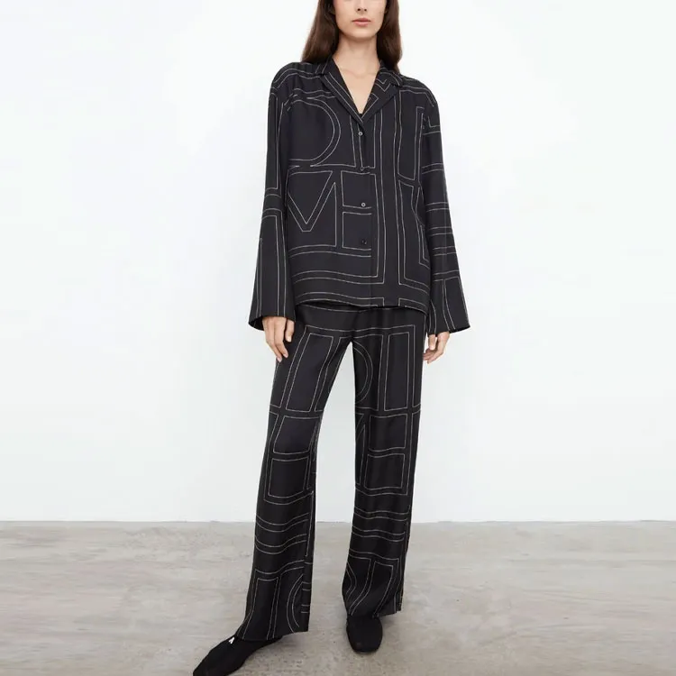 TOTEME Monogram Monogram Buttoned Pyjama Shirt-1