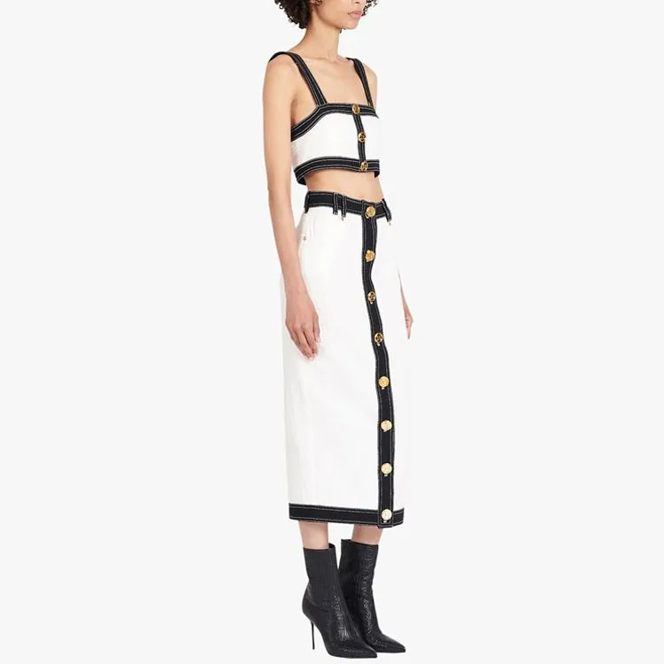 BALMAIN Casual Long Skirts Women's White-3