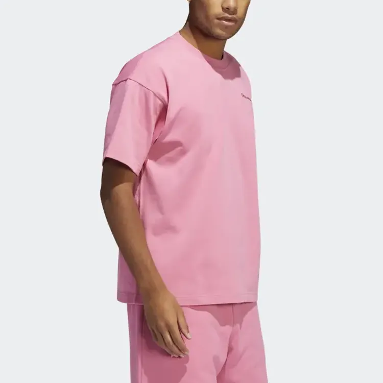 Adidas Originals x Pharrell Williams Drop Shoulder Sleeve T Shirt Unisex Pink-3