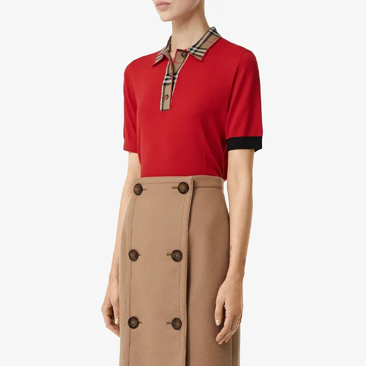 Burberry Polo Shirts Women's Red-4