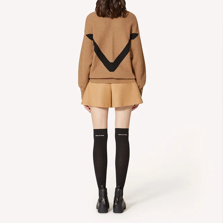 RED VALENTINO FW21 Loose Fit Sweater Women's Light Brown-3