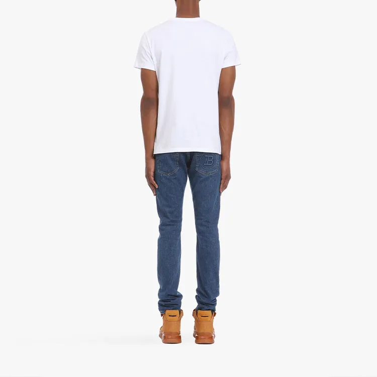 BALMAIN Logo print Cotton T shirt-2