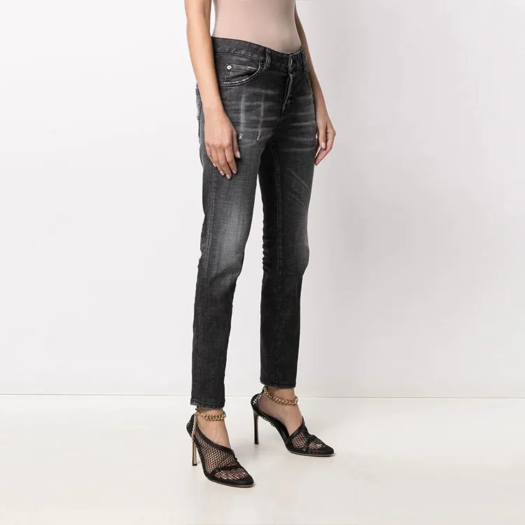 DSQUARED 2 Distressed effect Logo patch Denim Jeans-3