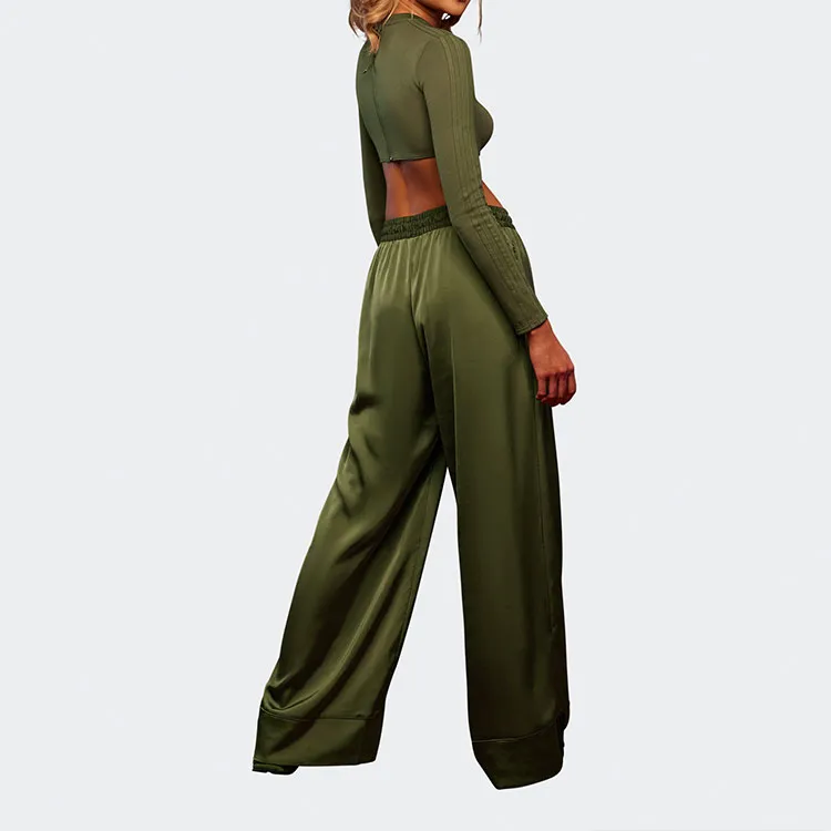 Adidas Ivy Park Halls Of Ivy Long Sleeve Crop Top Wild Pine-3
