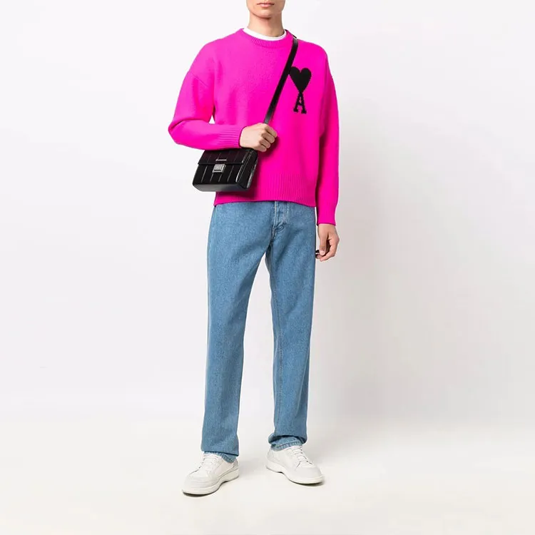 Ami Paris Ami De Coeur Merino Wool Crewneck Jumper-2