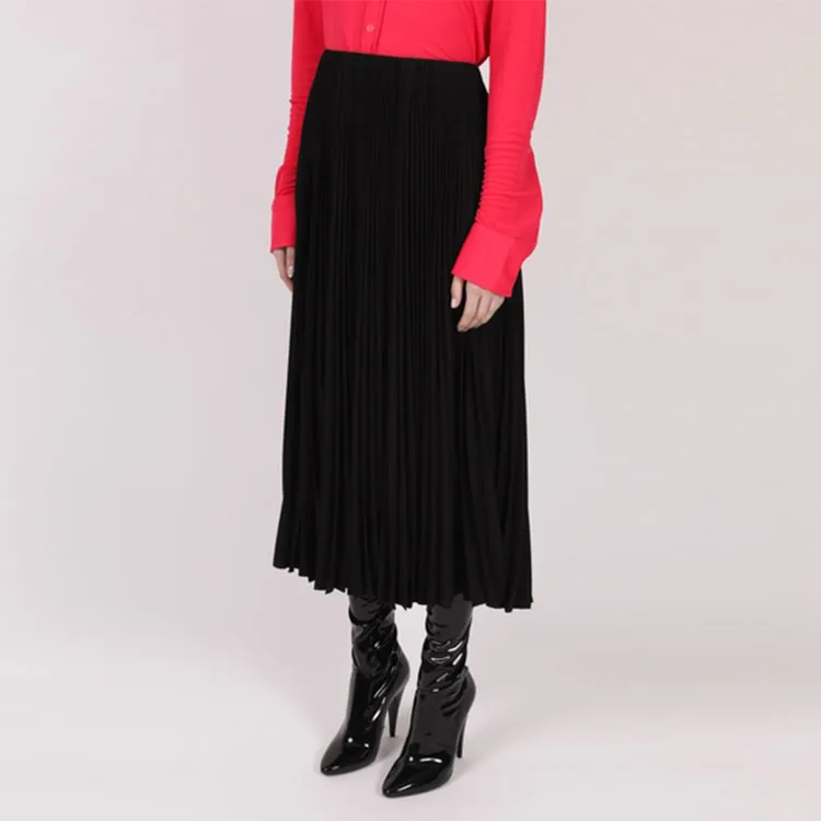 Balenciaga Pleated Midi Skirt 'Black'-4