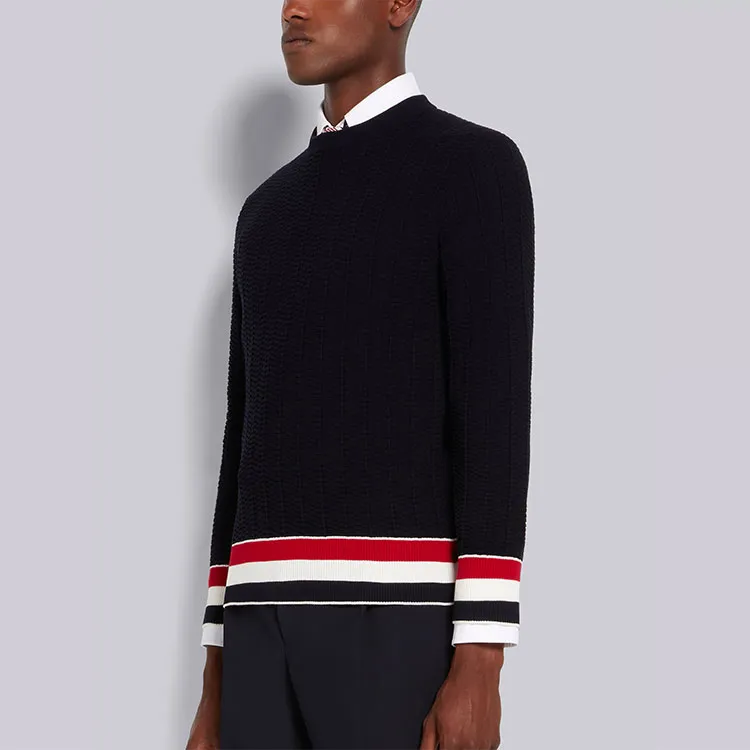 THOM BROWNE· SS22 Sweater Men's Blue Black-3