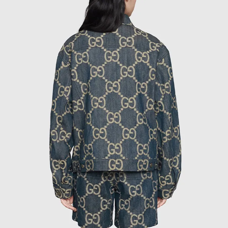 GUCCI Women's Gg Denim Jacket Blue/Ivory-3