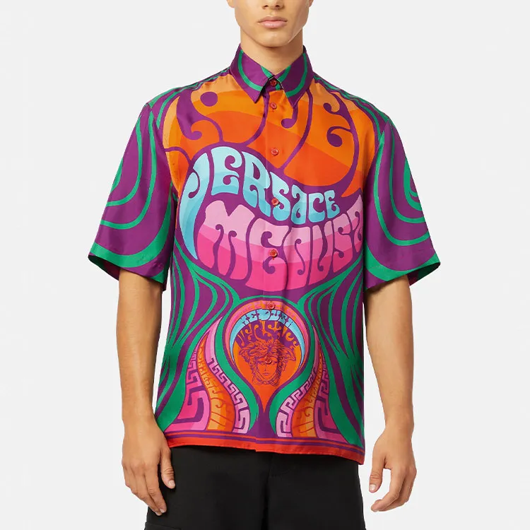 VERSACE Shirts Men Orange-2