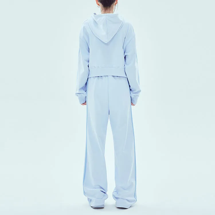 NERDY SS22 Wide Leg Moderate Sweatpants Women's Sky Blue-4