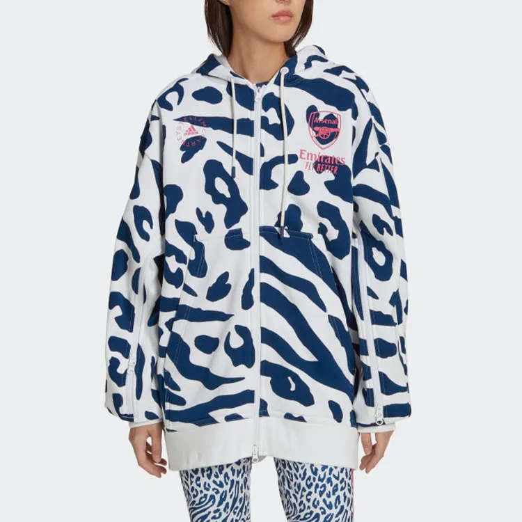Adidas Arsenal By Stella McCartney Full Zip Hoodie White/Blue-4