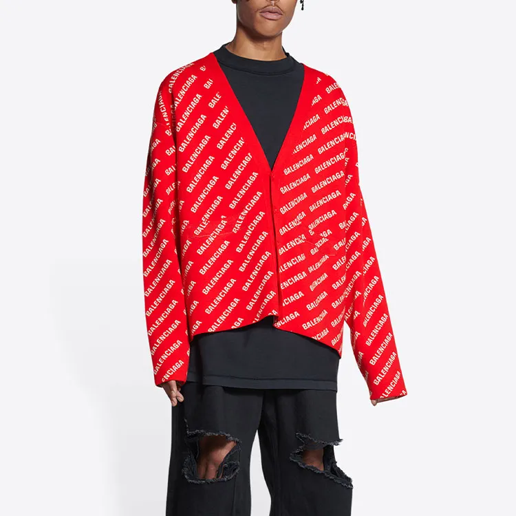Balenciaga SS22 Loose Fit Knitwear Men's Red-3