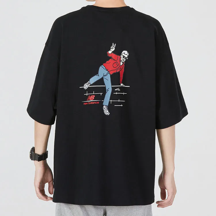 New Balance Drop Shoulder Sleeve T Shirt Men's Black-2