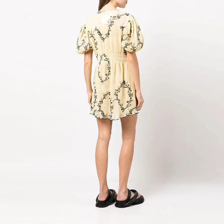 GANNI Pleated Georgette Mini Dress-2