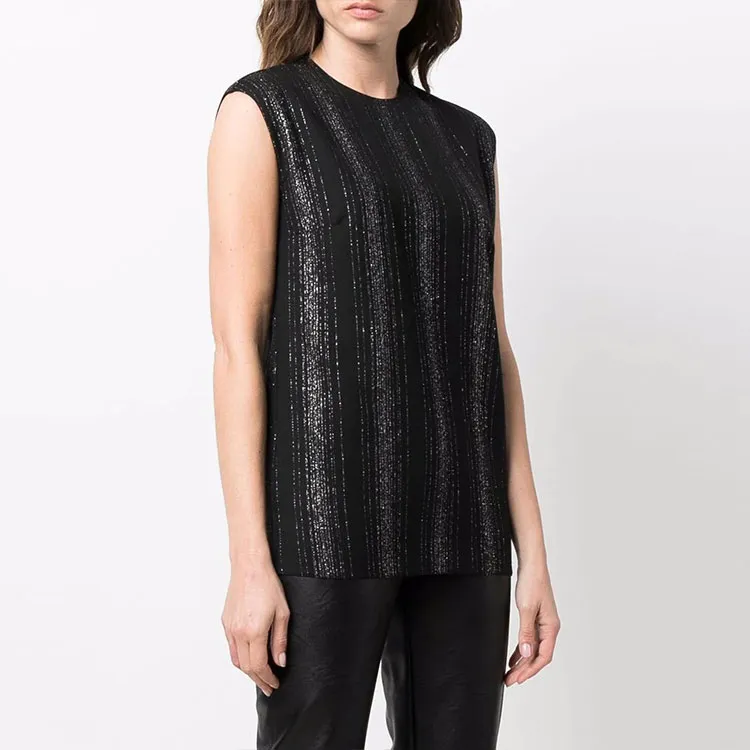 Stella McCartney Lurex Striped Sleeveless Blouse-3