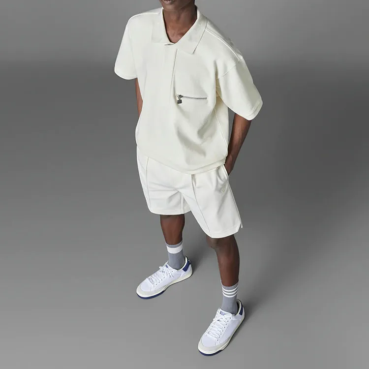 Adidas Originals Blue Version Collection Polo Shirts Men Pink White-3