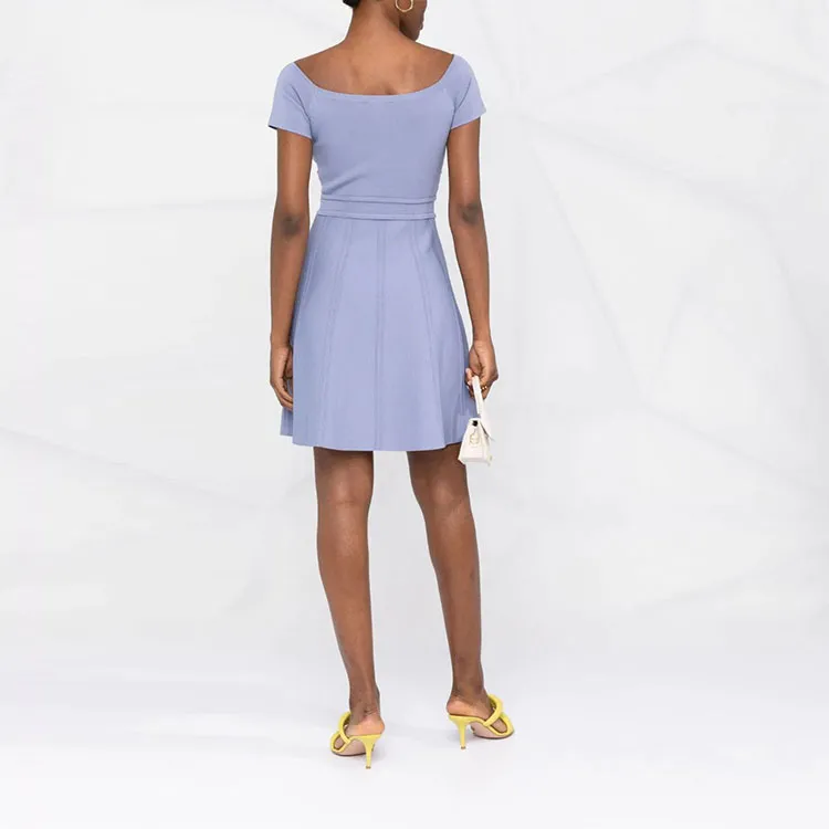 Elisabetta Franchi Short Sleeved Dresses Women's Blue-1