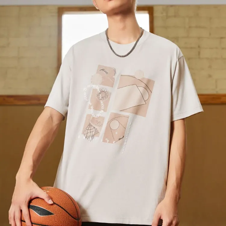 LINING Badfive T Shirts Unisex Seed Yellow Gray-4