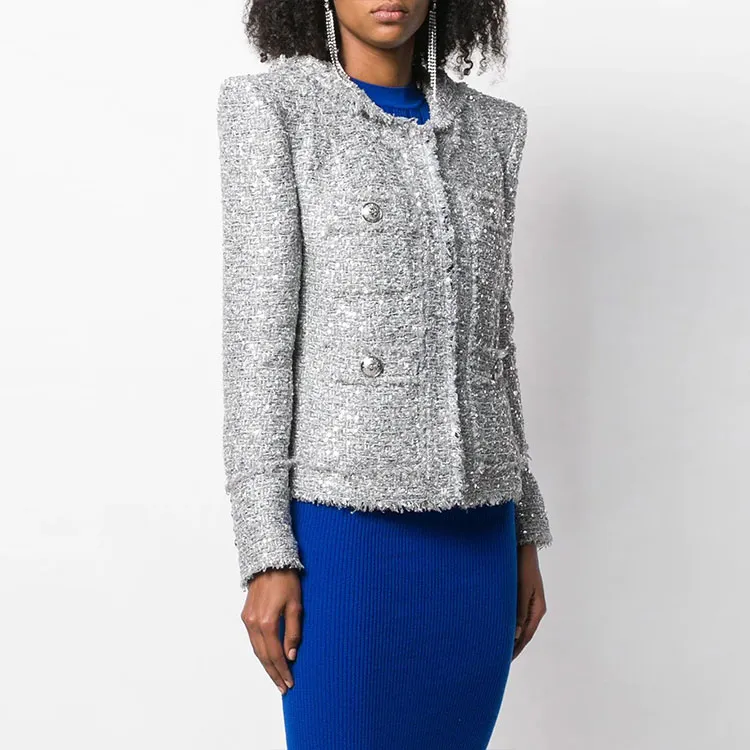 BALMAIN SS22 Jackets & Coats Women's Silver-3