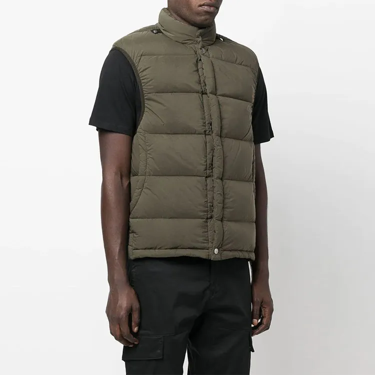 STONE ISLAND Vests Men Army Green-3